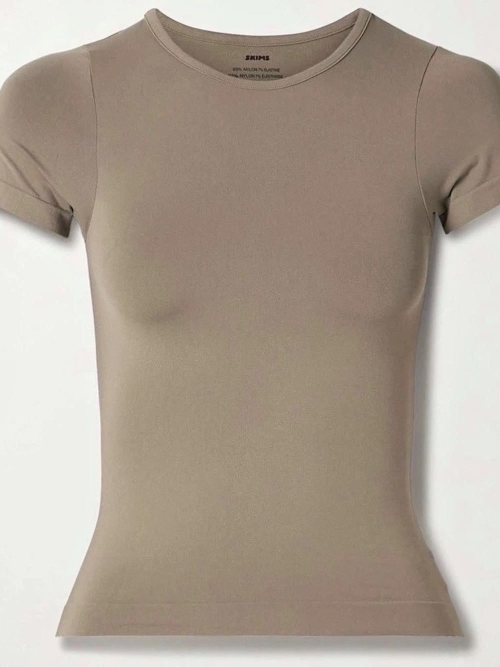 BNWT SKIMS Soft Smoothing Seamless Short Sleeve Tee in Truffle Size Small
